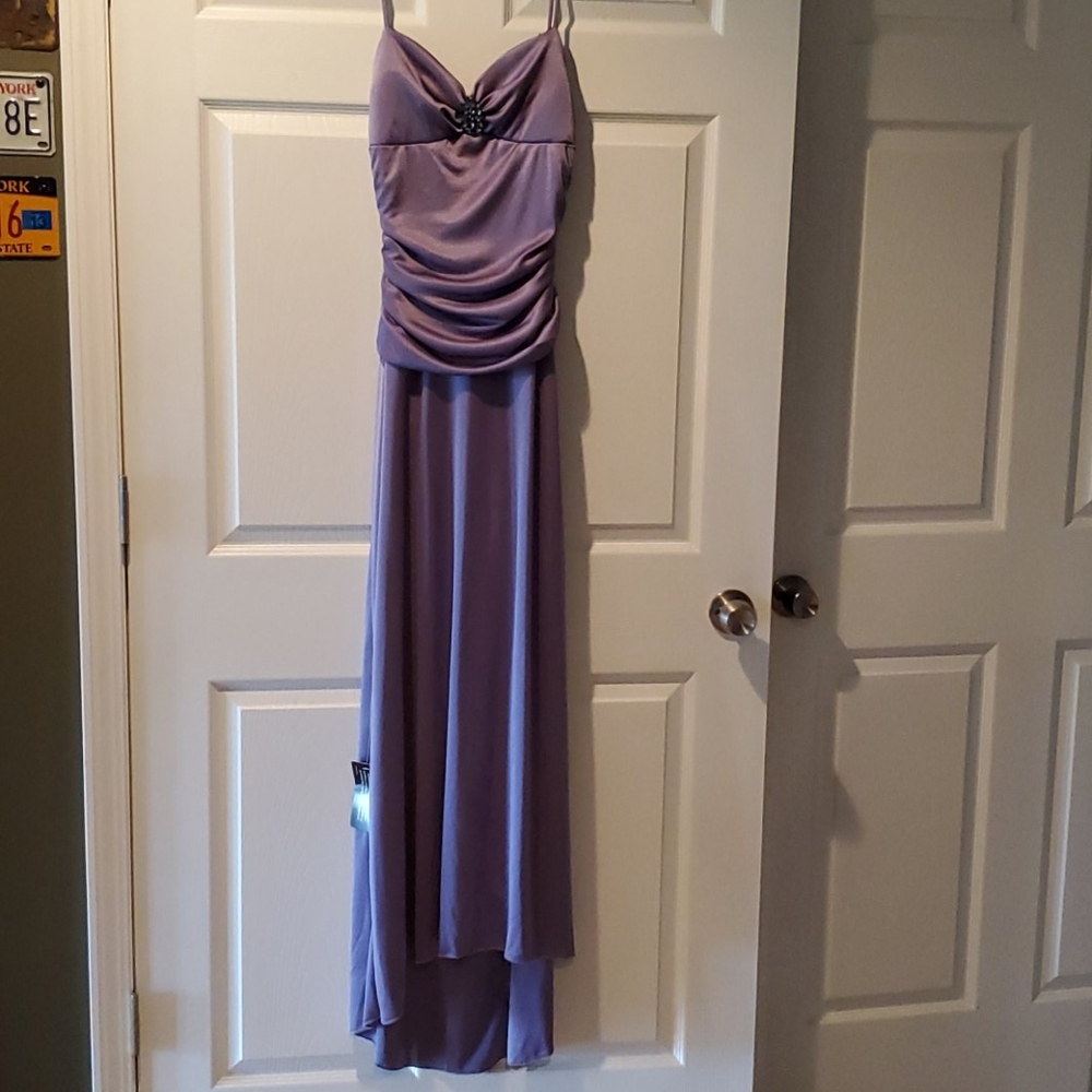 Purple satin dress